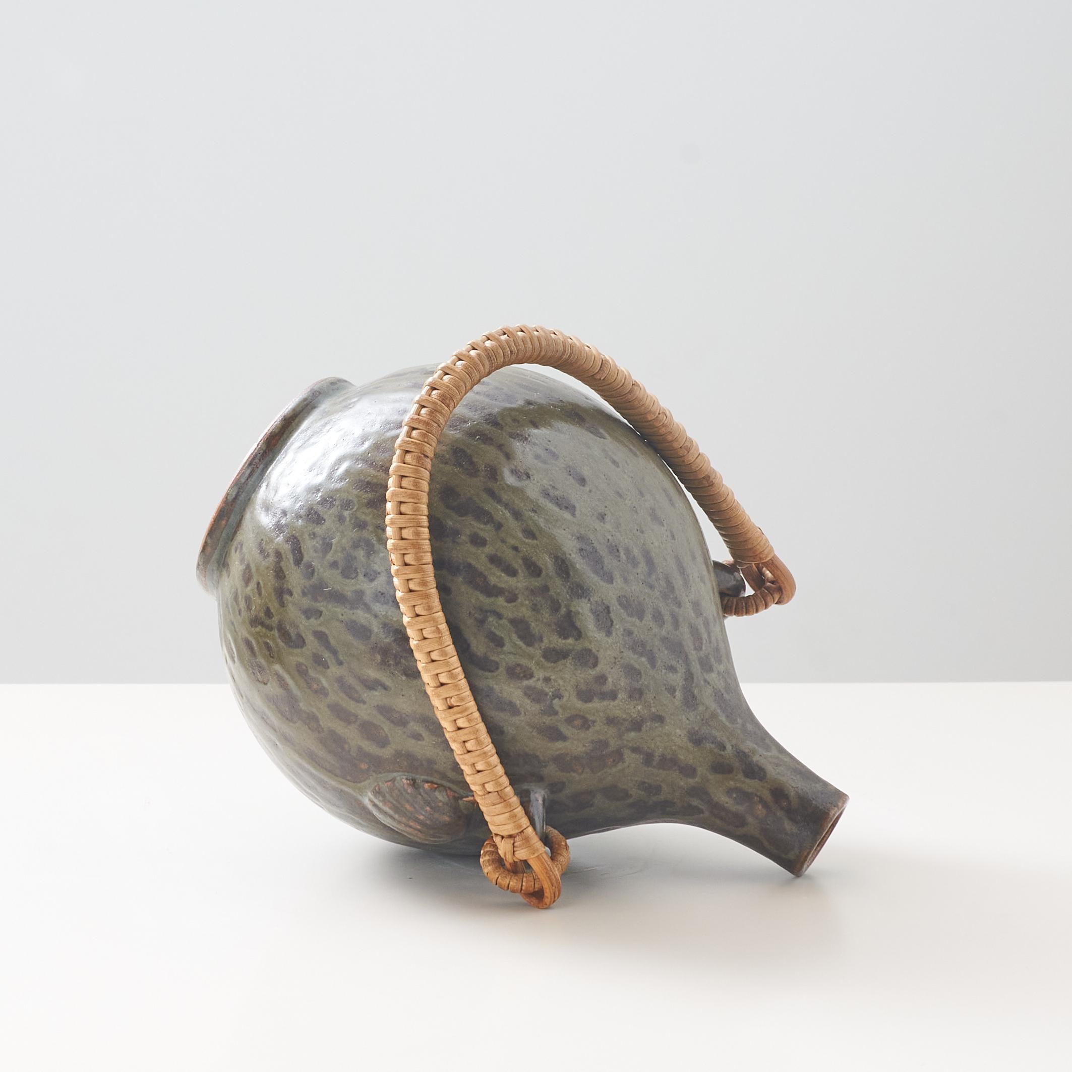 Danish Vase with Rattan Handle 1