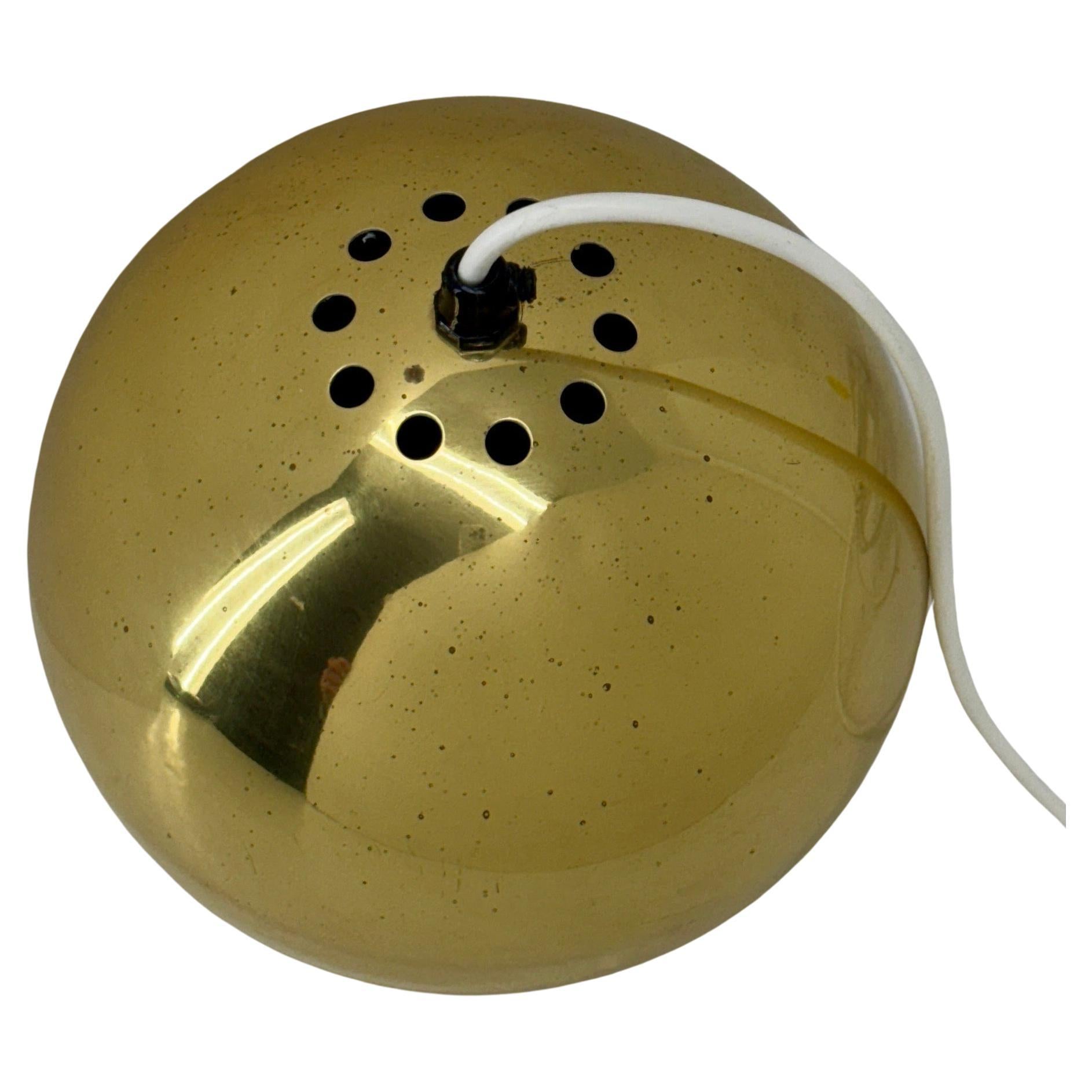 An iconic Verner Panton VP6 Topan pendant Danish Midcentury Modern, in brass-plated chrome.