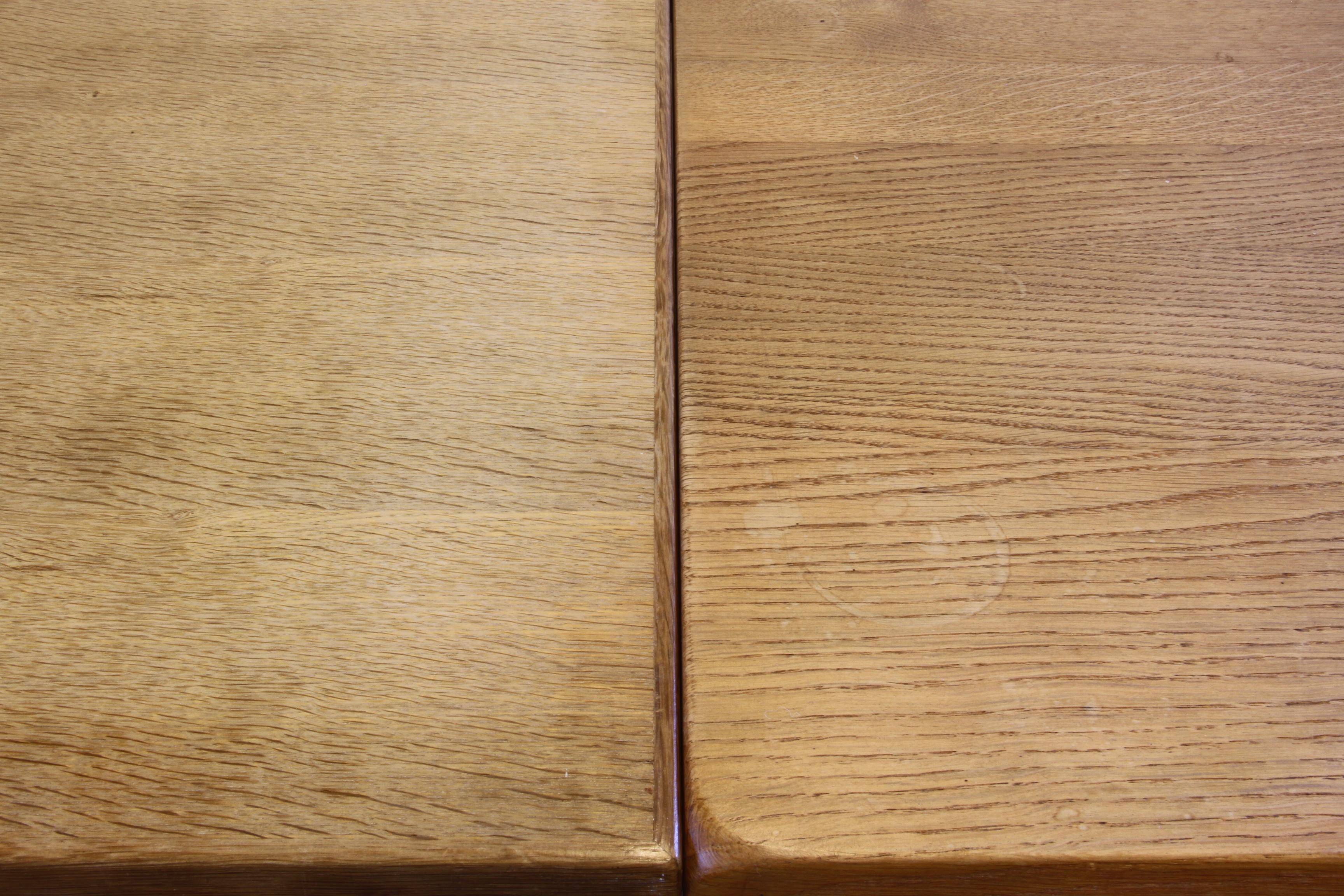 Danish Vintage 1960s Extending Dining Table in Light Solid Oak Style of Kjærnulf For Sale 10