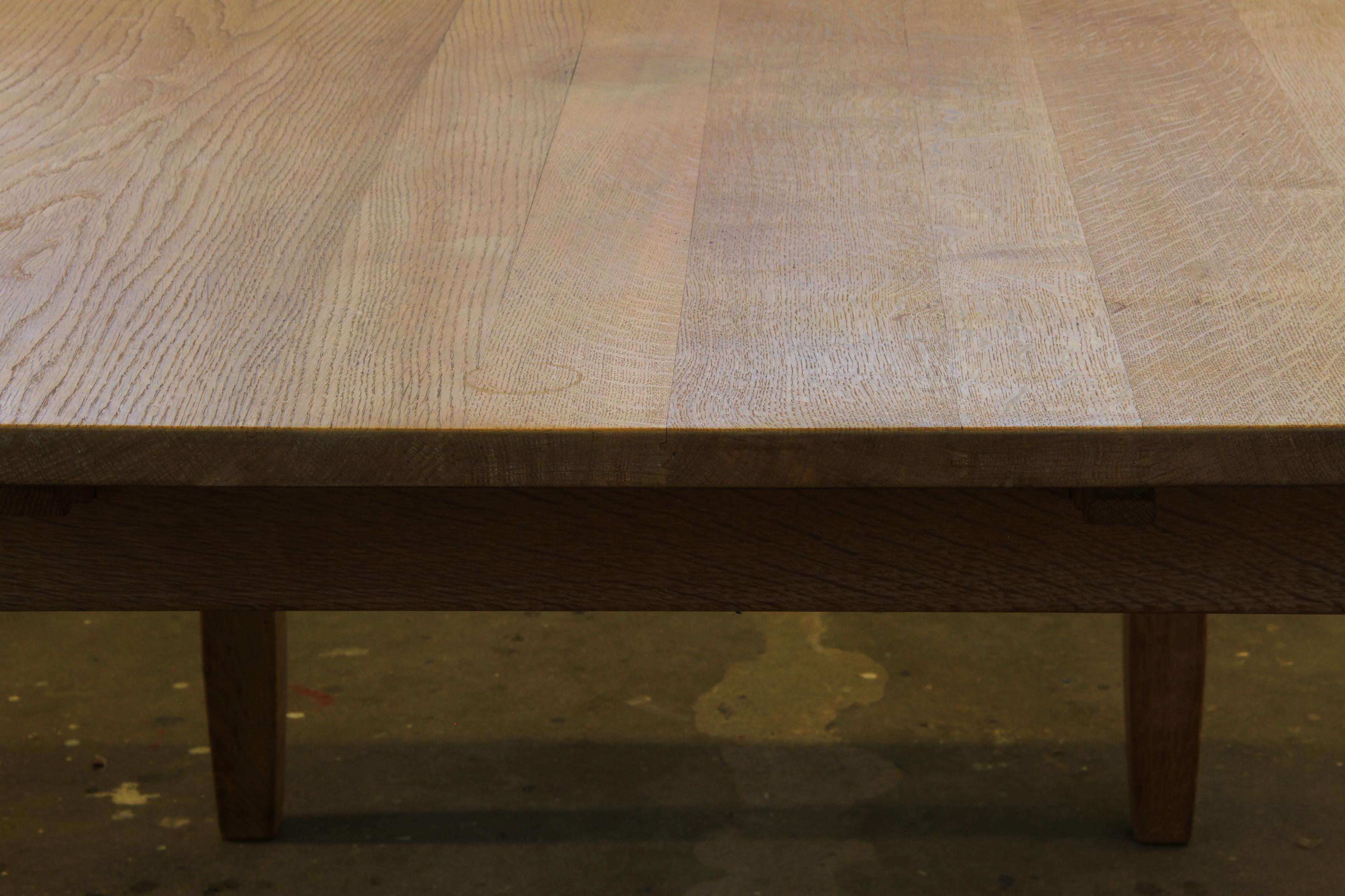 Danish Vintage 1960s Extending Dining Table in Light Solid Oak Style of Kjærnulf For Sale 15