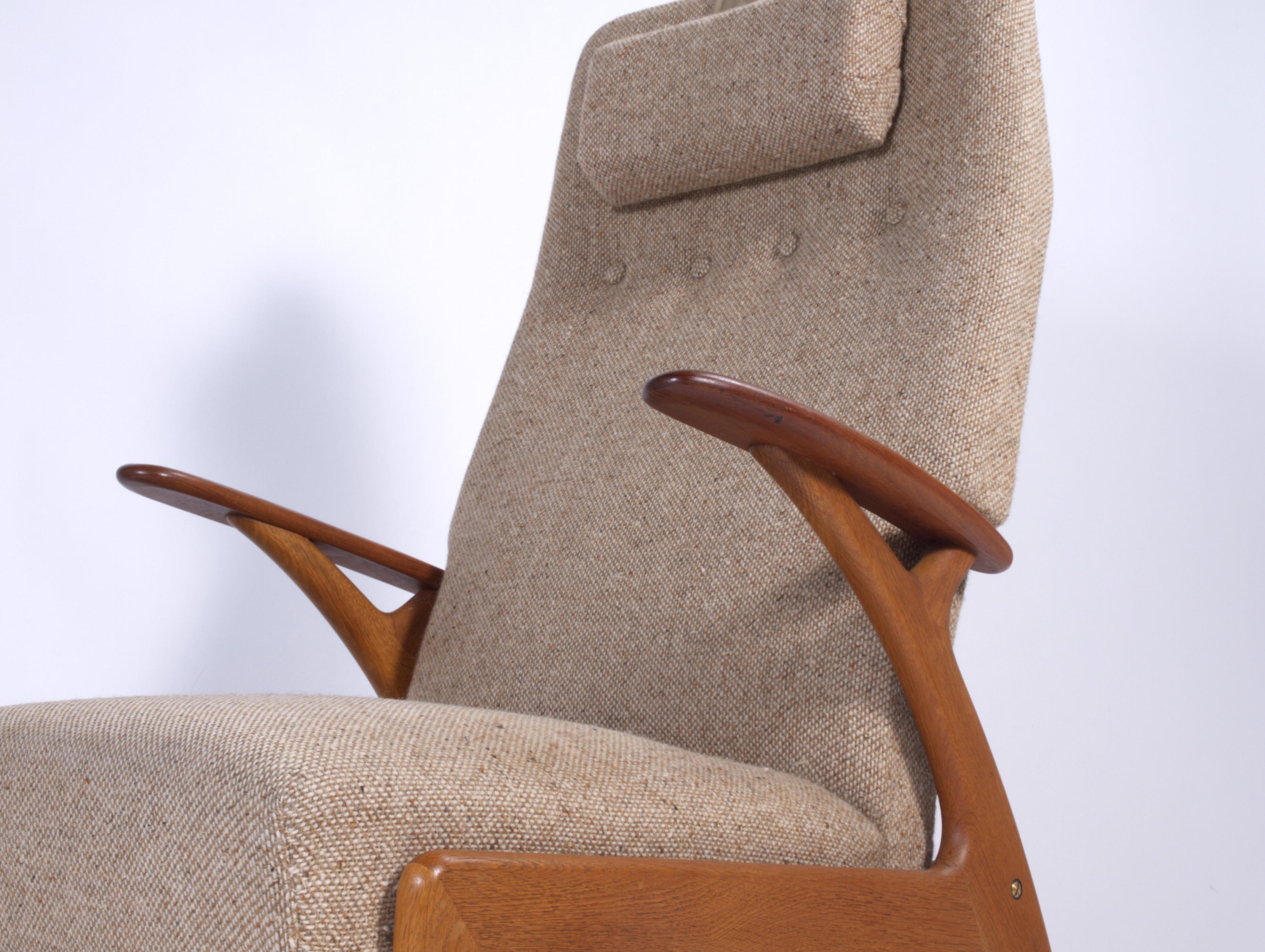Danish Vintage 1960s Lounge Reclining Chair by Christian Sørensen Model II 3