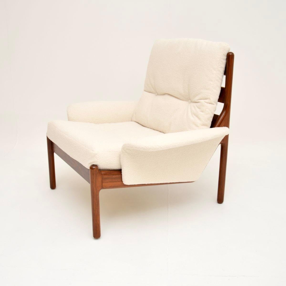 Mid-20th Century Danish Vintage Armchair by Illum Wikkelso For Sale