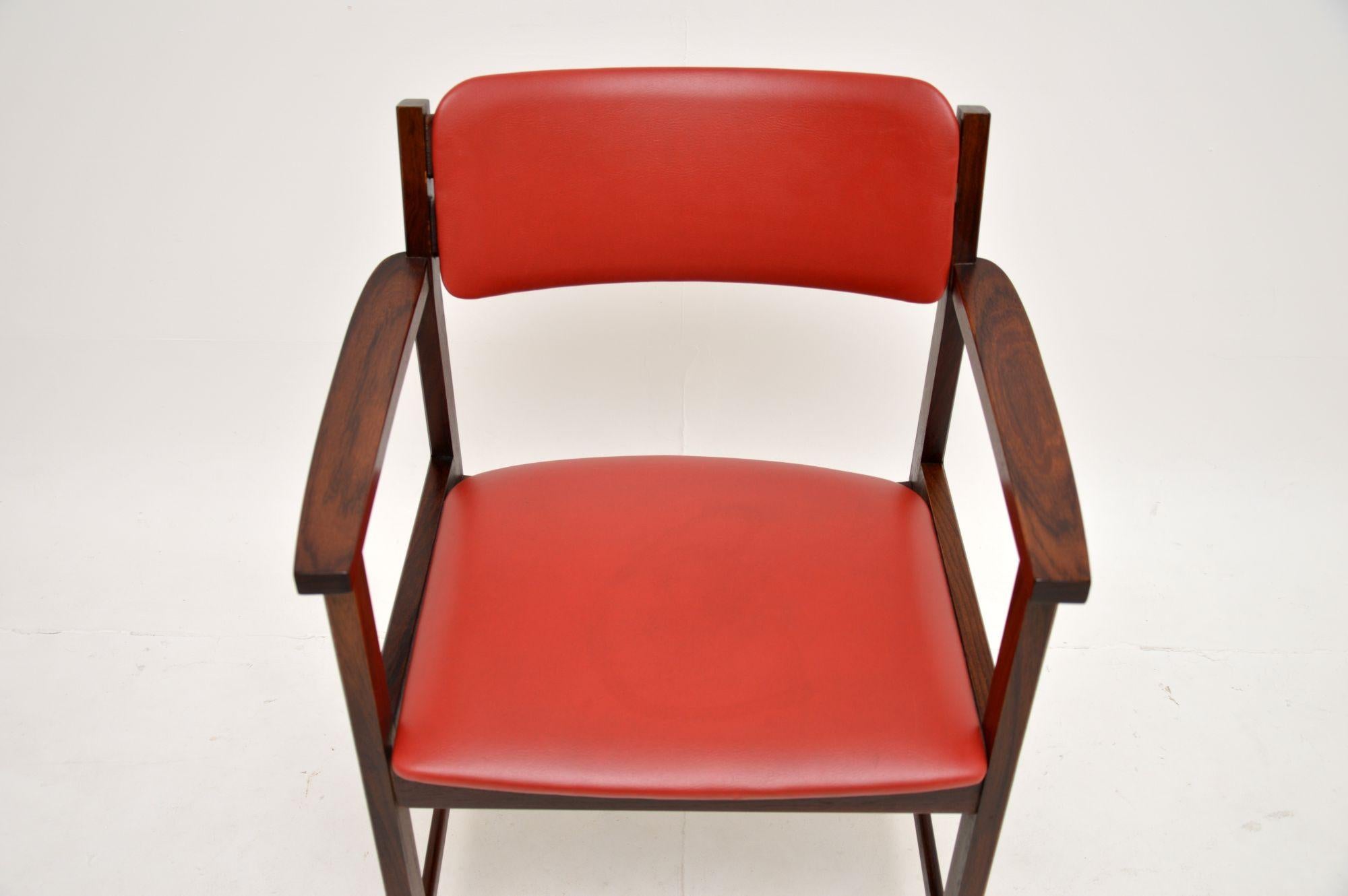 Faux Leather Danish Vintage Armchair / Desk Chair For Sale