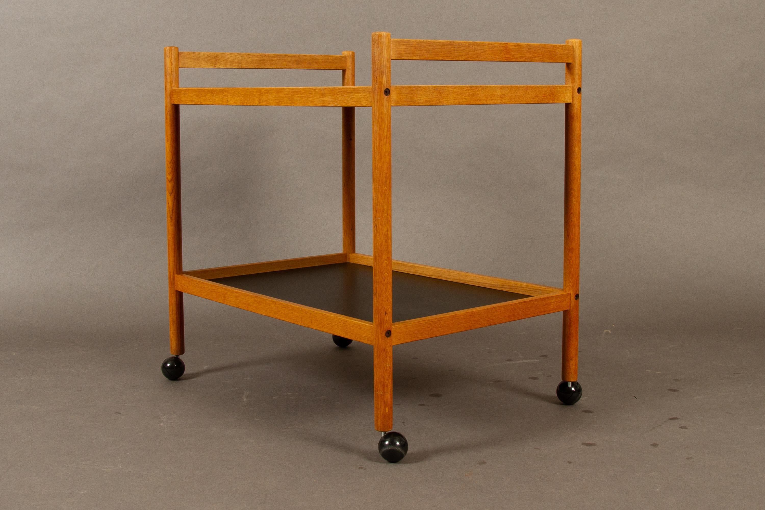 Formica Danish Vintage Bar Cart in Oak, 1960s