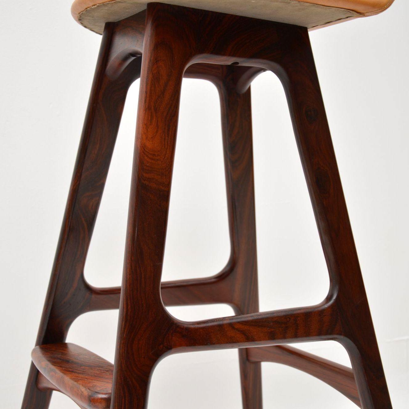 Danish Vintage Bar Stool by Erik Buch In Good Condition In London, GB