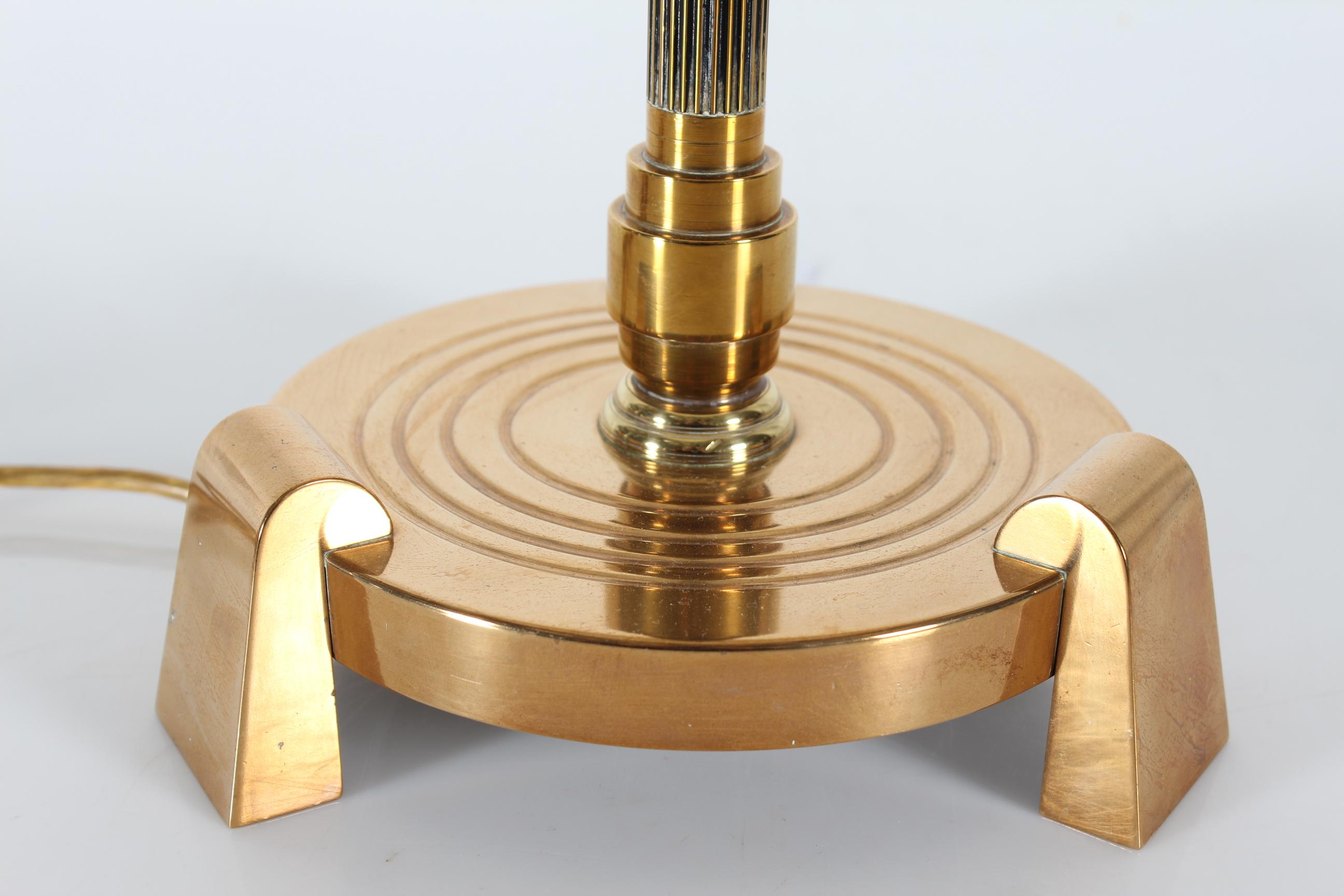 Art Deco Danish Vintage Bindesbøll Style High Desk Lamp of Bronze with New Shade 1940s For Sale