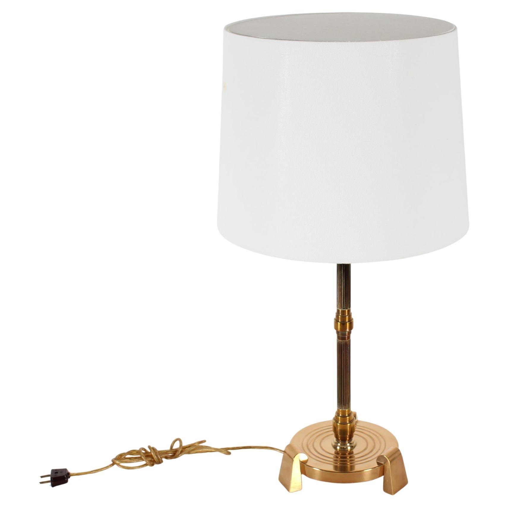 Danish Vintage Bindesbøll Style High Desk Lamp of Bronze with New Shade 1940s