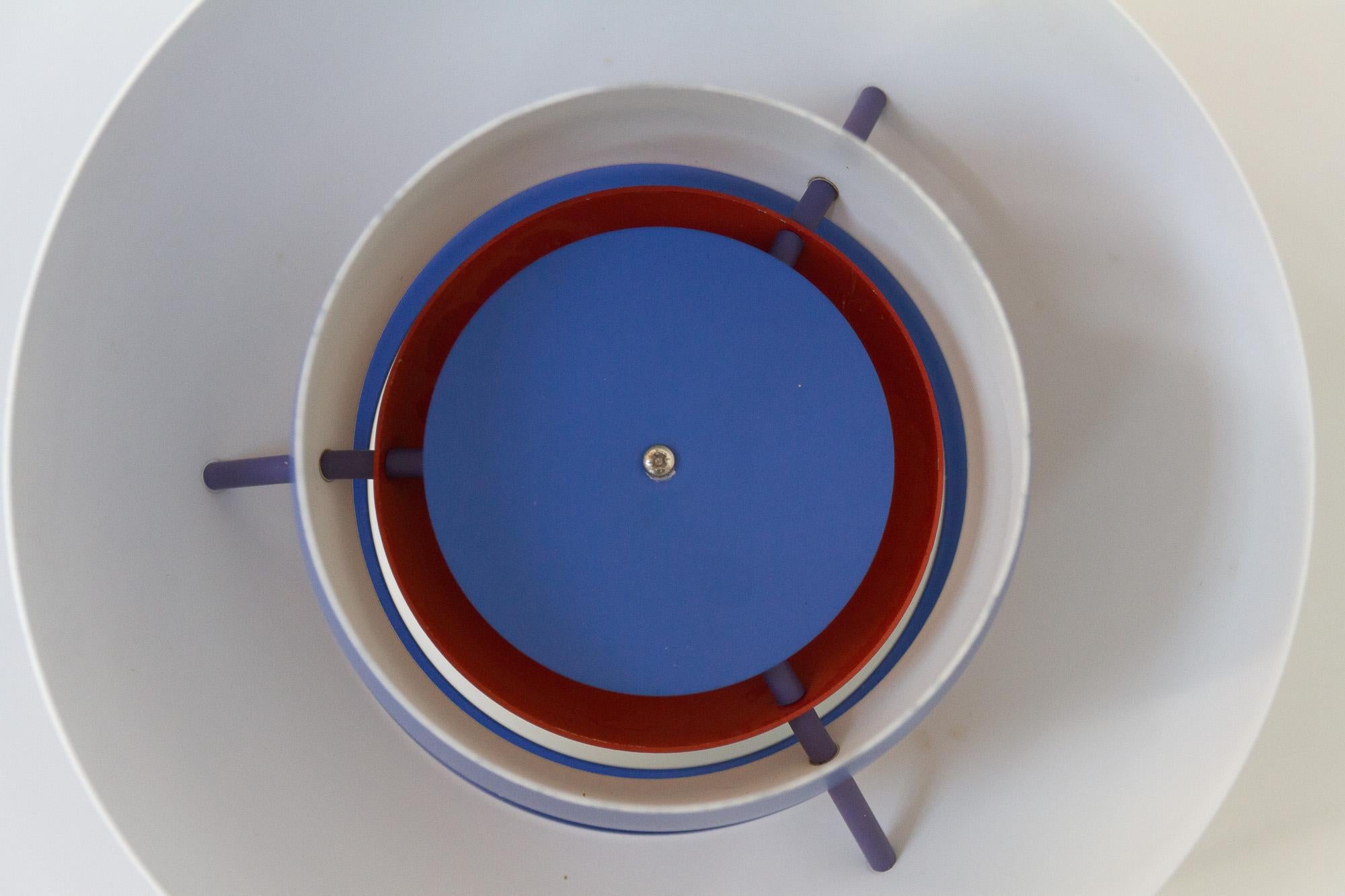 Danish Vintage Blue Ceiling Pendant PH5 by Poul Henningsen, 1960s For Sale 9