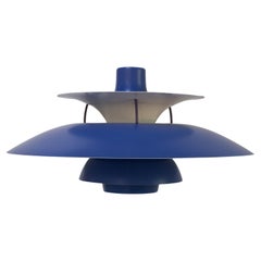 Danish Vintage Blue Ceiling Pendant PH5 by Poul Henningsen, 1960s