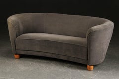 Danish Vintage Boesen Style Banana Form Curved Sofa