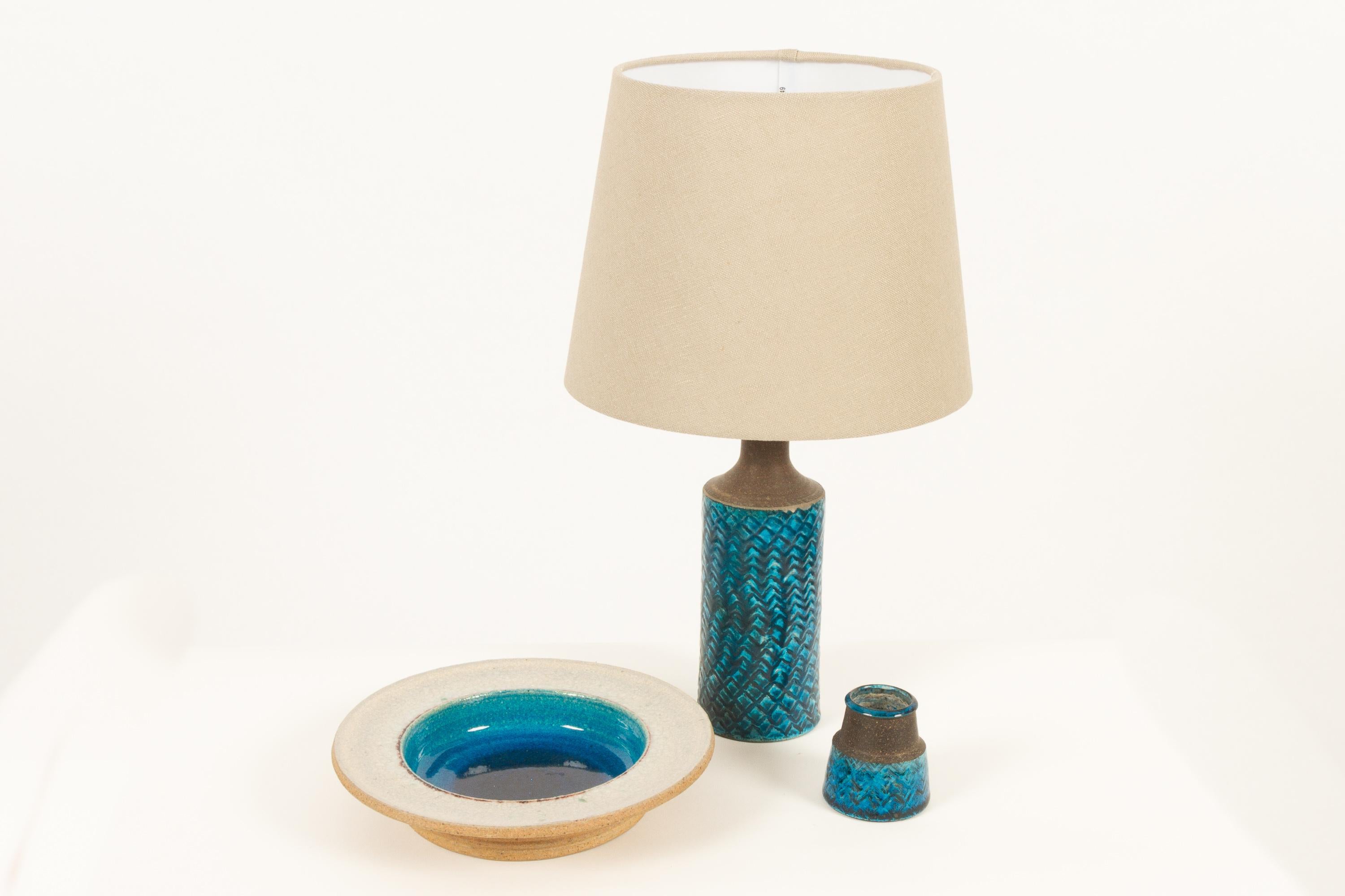 Danish vintage ceramics by Nils Kähler for HAK, 1960s.
Set of beautiful ceramics by Danish ceramist Nils Kähler. Nils was a grandson of Herman August Kähler (HAK). This turquoise blue glaze was often used by and almost synonymous with Nils