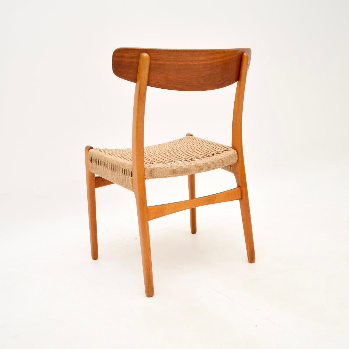 Britannico Sedia vintage danese CH-23 di Hans Wegner per Carl Hansen in vendita