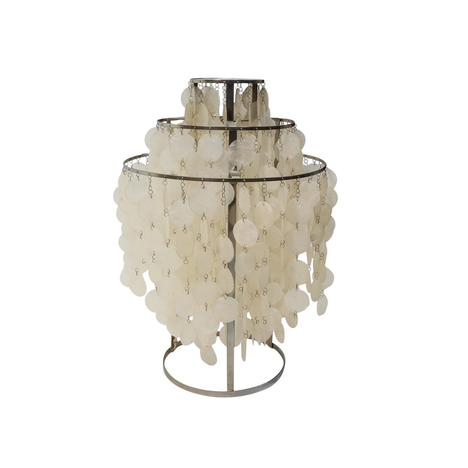 Mother-of-Pearl Danish Vintage Classic Fun 1TM Table Lamp by Verner Panton, 1960s For Sale