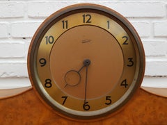 Danish Vintage Clock, 1960s, Teak Wood, Brass