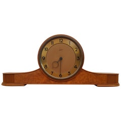 Danish Vintage Clock, 1960s, Teak Wood, Brass