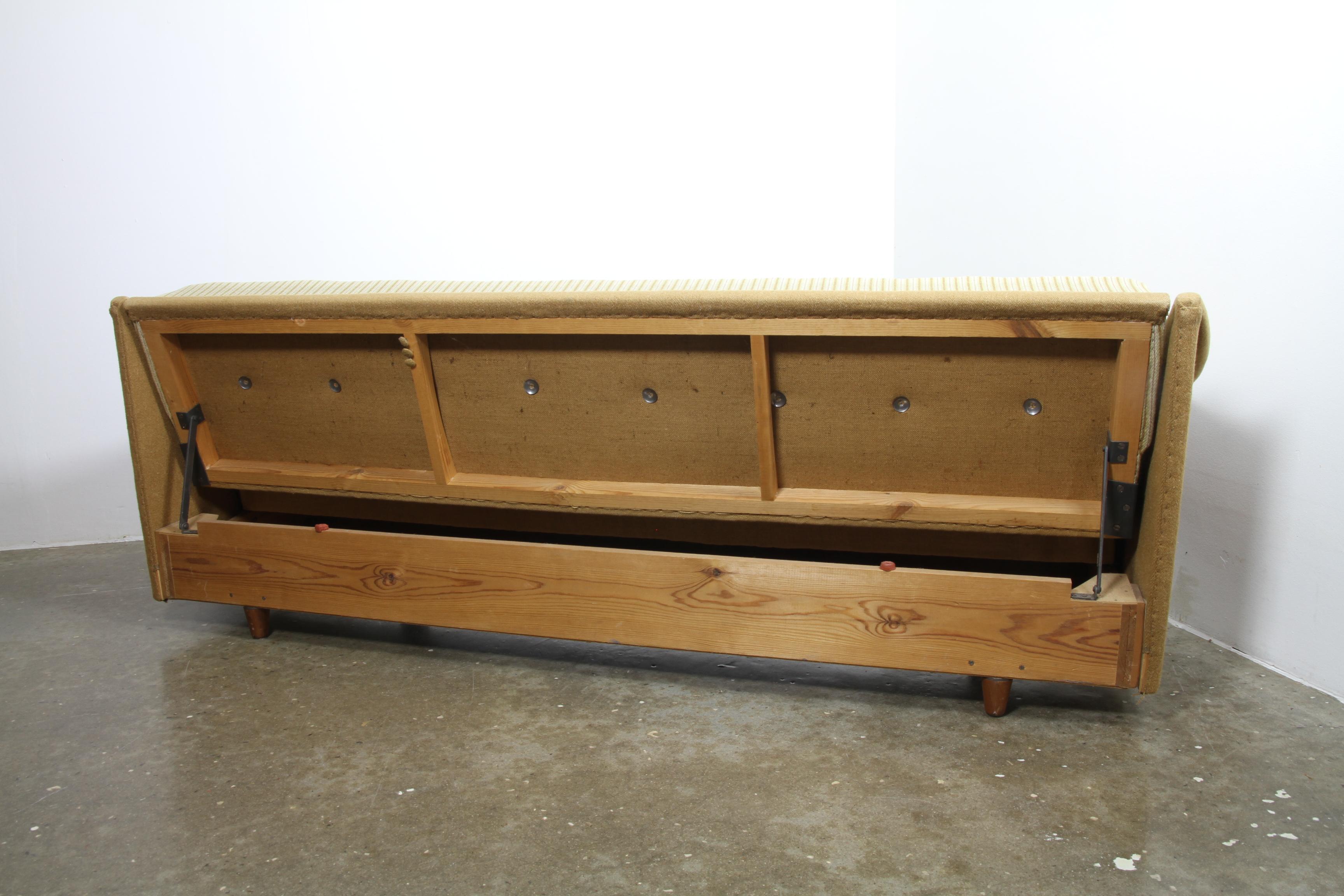 Wool Danish vintage Daybed Teak Sofa, 1960s