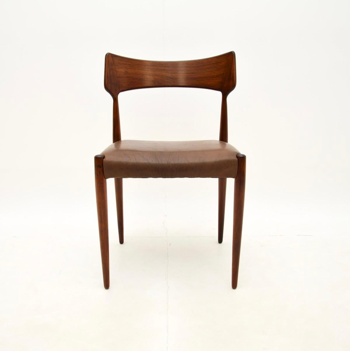A stylish and beautifully constructed Danish vintage chair by Bernhard Pedersen. This was made in Denmark, it dates from the 1960’s.

It is of outstanding quality, it is a useful size to be used as a desk chair, side chair or of course a dining