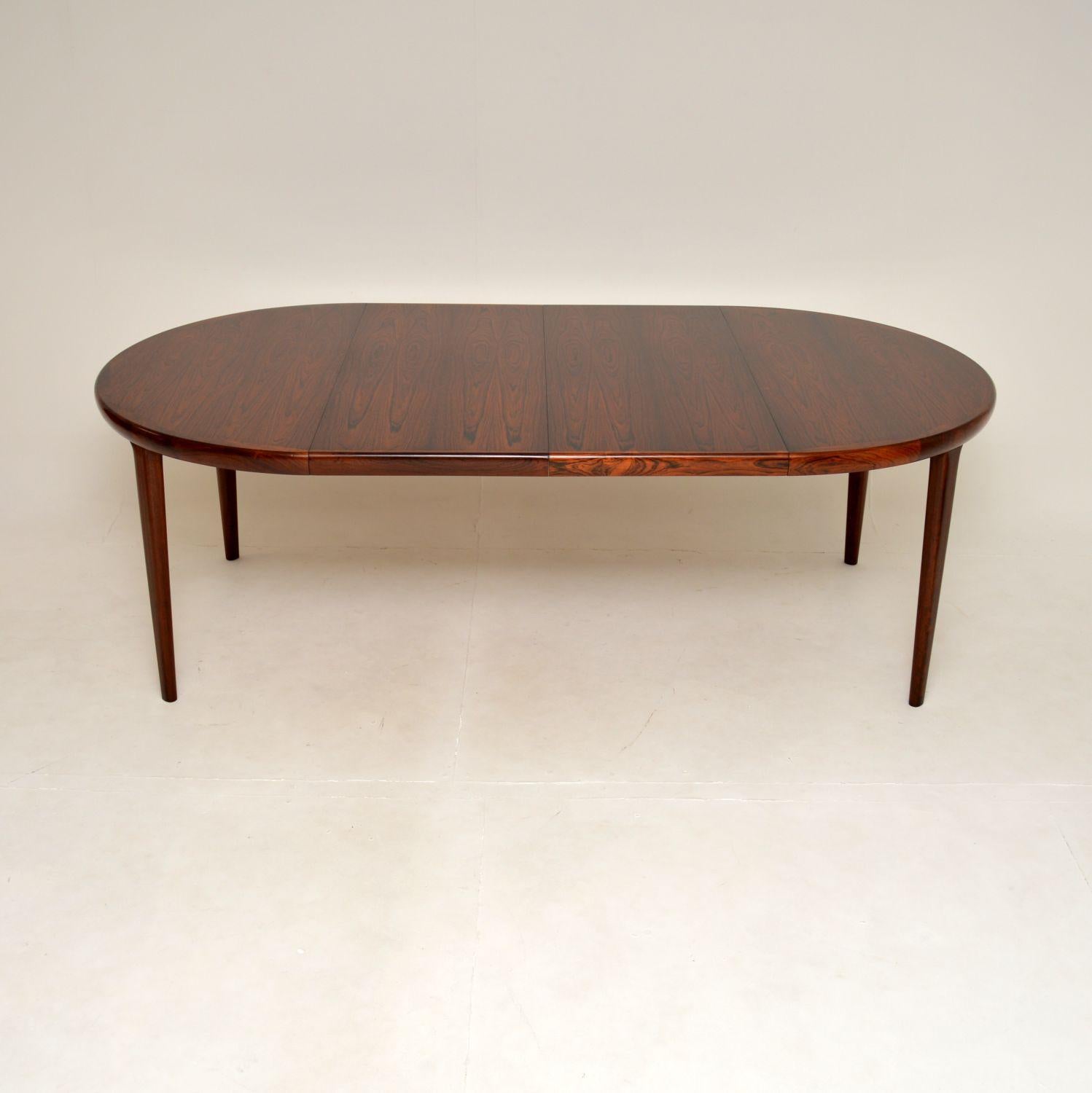 A stunning Danish vintage extending dining table. This was made by VV Mobler, it dates from the 1960’s.

The quality is outstanding, this is extremely well made and has a very practical design. The circular top opens and extends to fit either one or