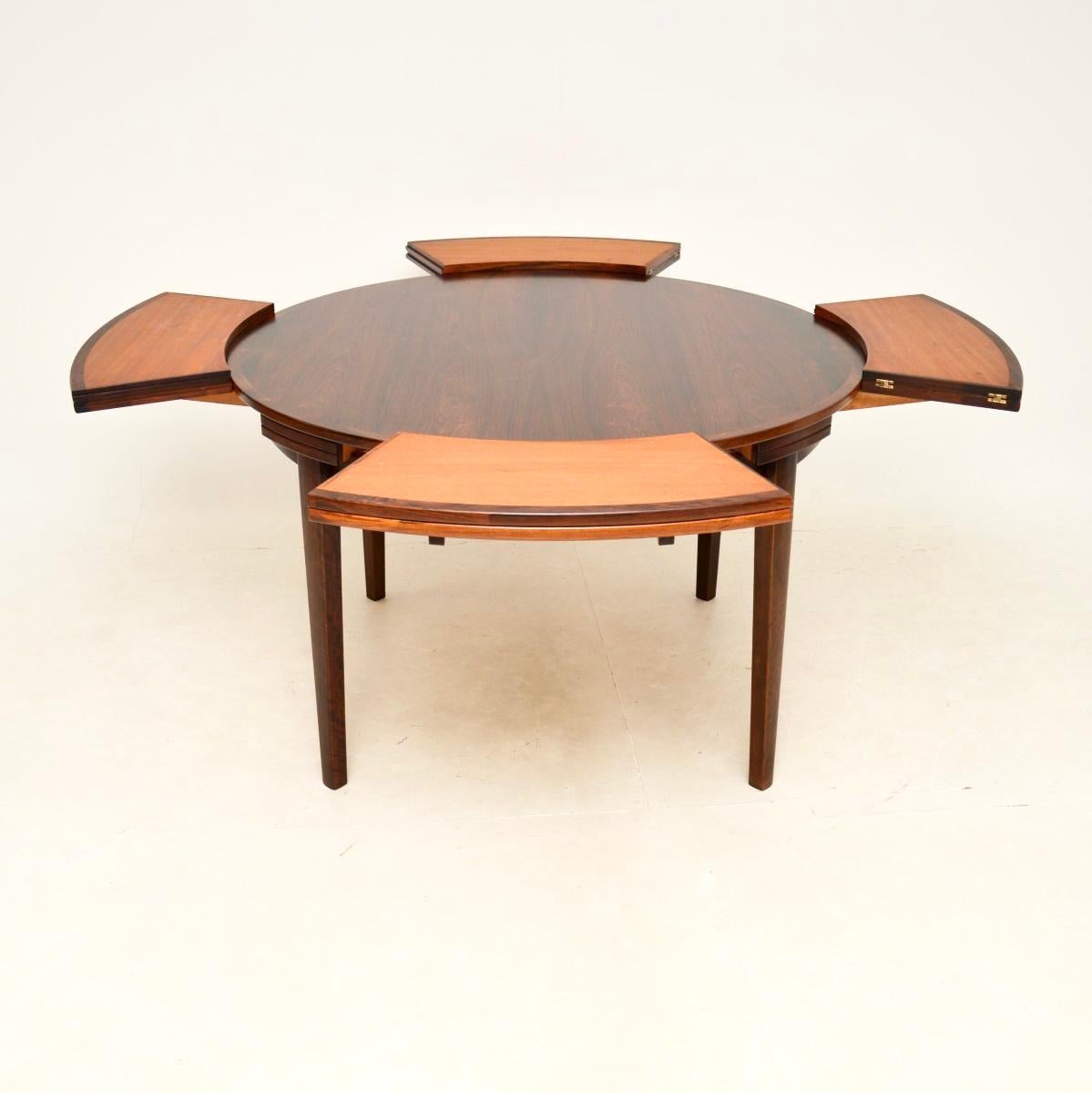 Mid-Century Modern Danish Vintage Flip Flap Lotus Dining Table by Dyrlund For Sale