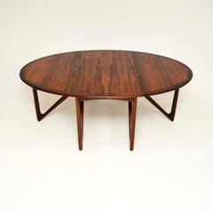 Tavolo da pranzo danese vintage con gambe a cancello di Niels Koefoed