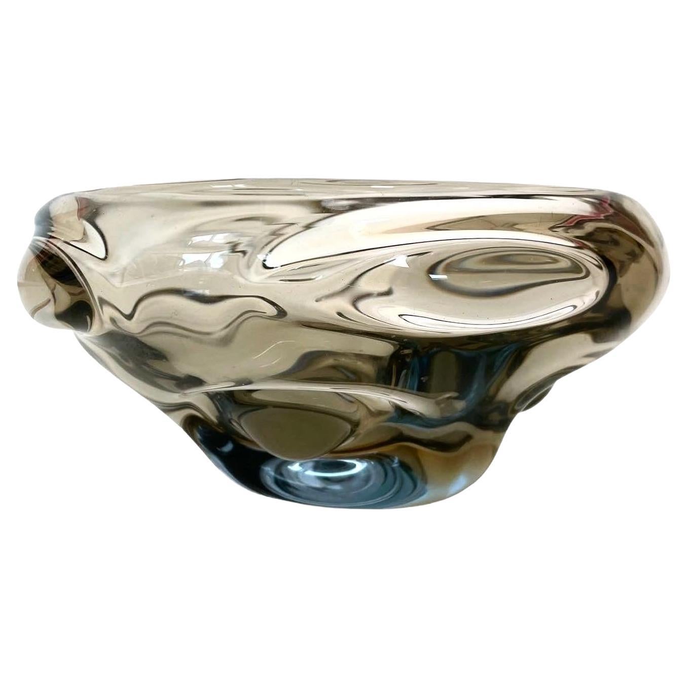 Danish Vintage Glass Bowl by Holmegaard Glassworks For Sale at 1stDibs