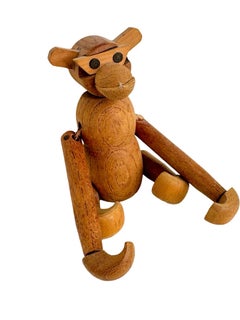 Dänische Vintage Kay Bojesen Stil hölzerne Affe Mid Century Modern Scandinavian
