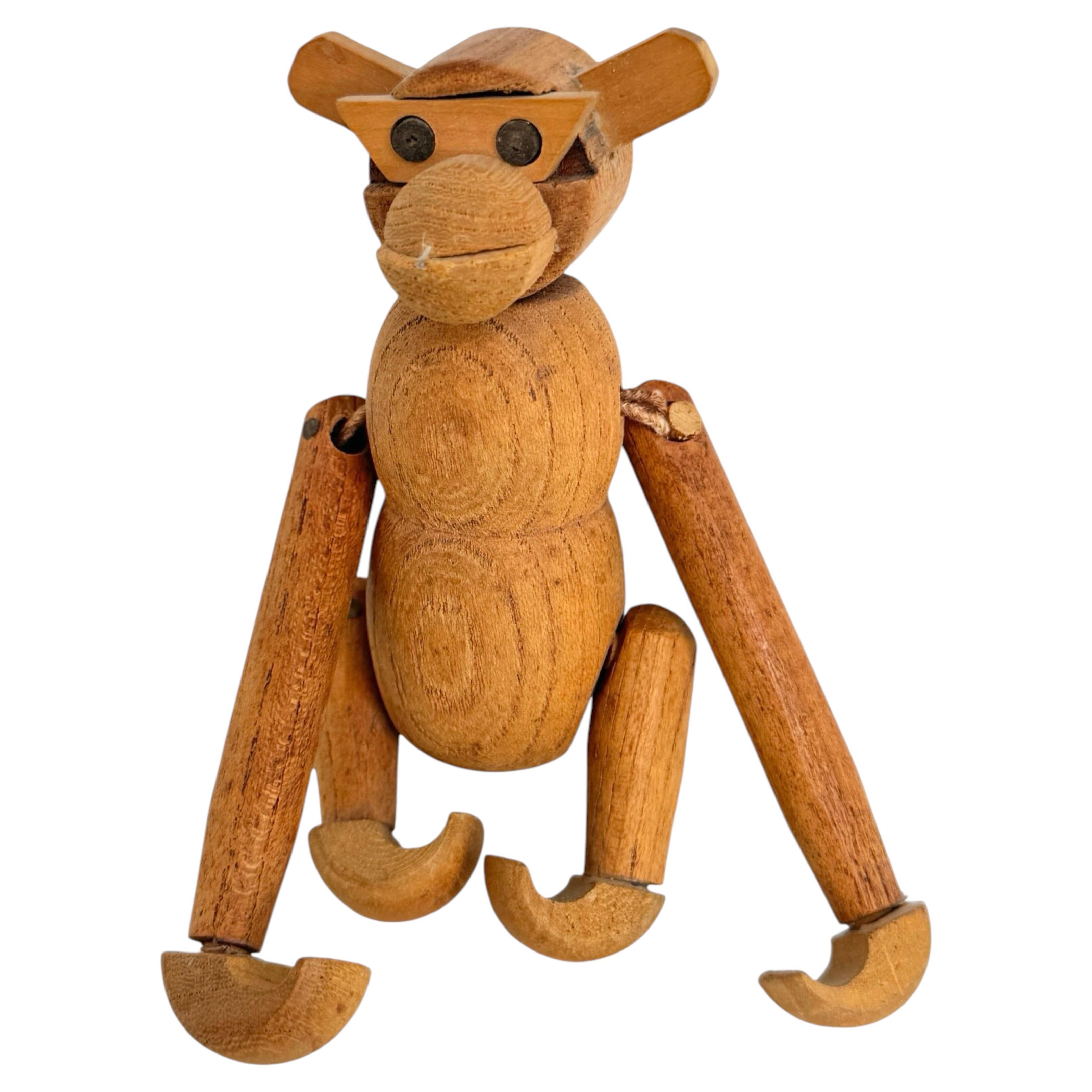 Danish Vintage Kay Bojesen Style Wooden Monkey Mid Century Modern Scandinavian