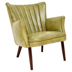 Danish Retro Leather Armchair by Skipper