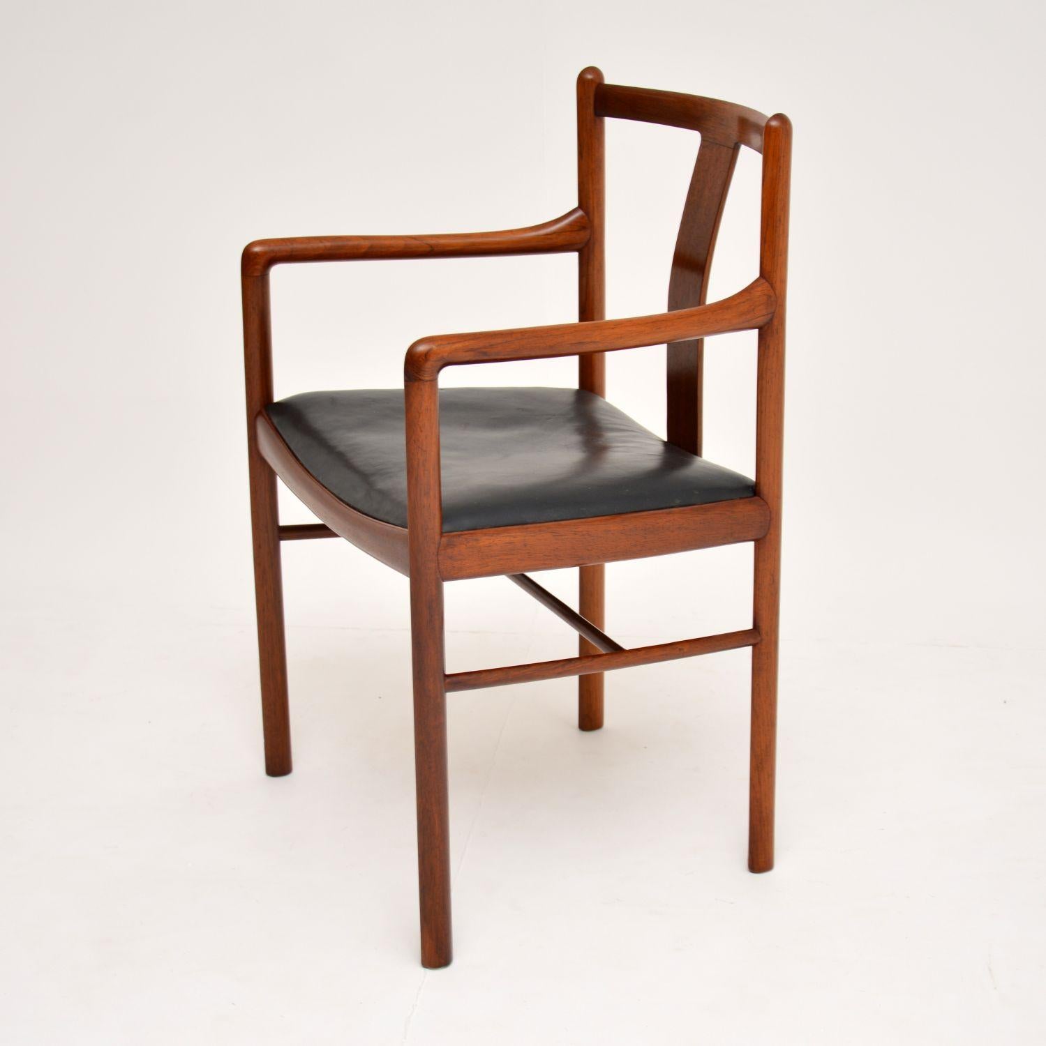 Mid-Century Modern Danish Vintage Leather Armchair / Desk Chair