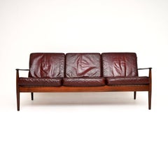 Danish Vintage Leather Sofa by Grete Jalk for France and Son