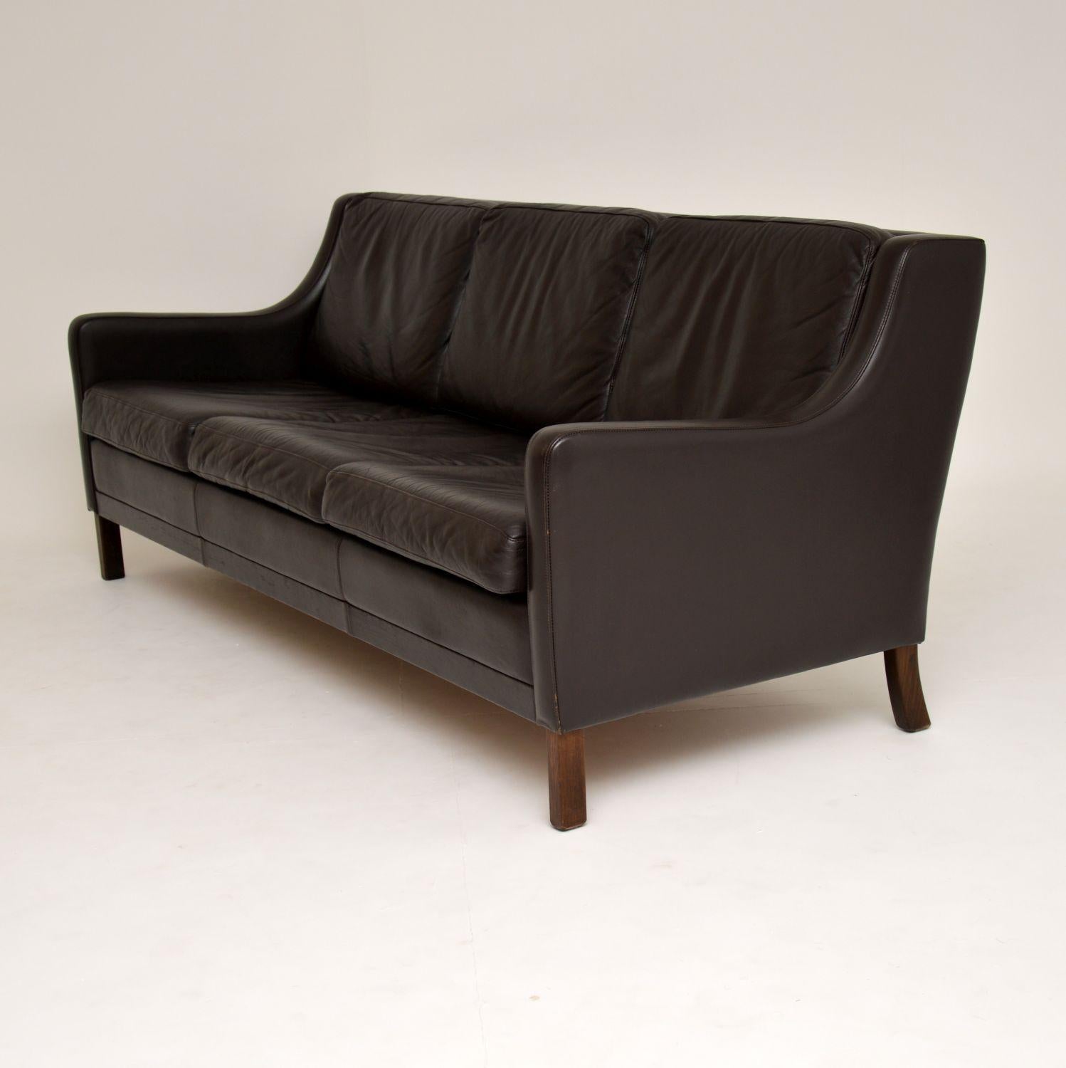 Mid-Century Modern Danish Vintage Leather Sofa