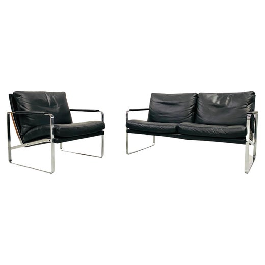 Walter Knoll "Flow 21010" Armchairs in Grey Leather by PearsonLloyd