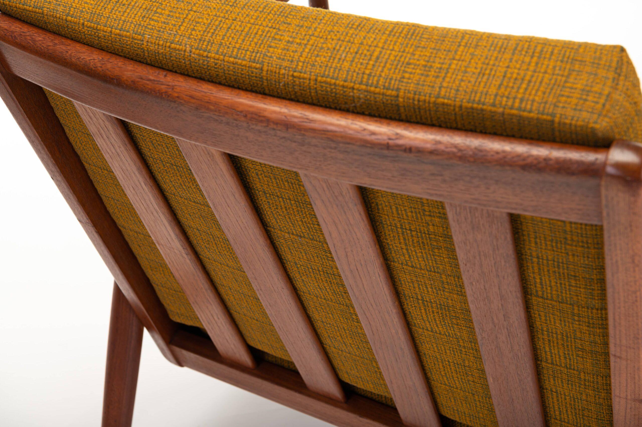 Fabric Danish Vintage Lounge Chairs in Teak