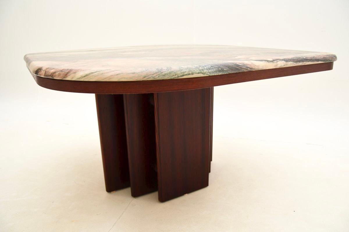 Danish Vintage Marble Top Coffee Table 2