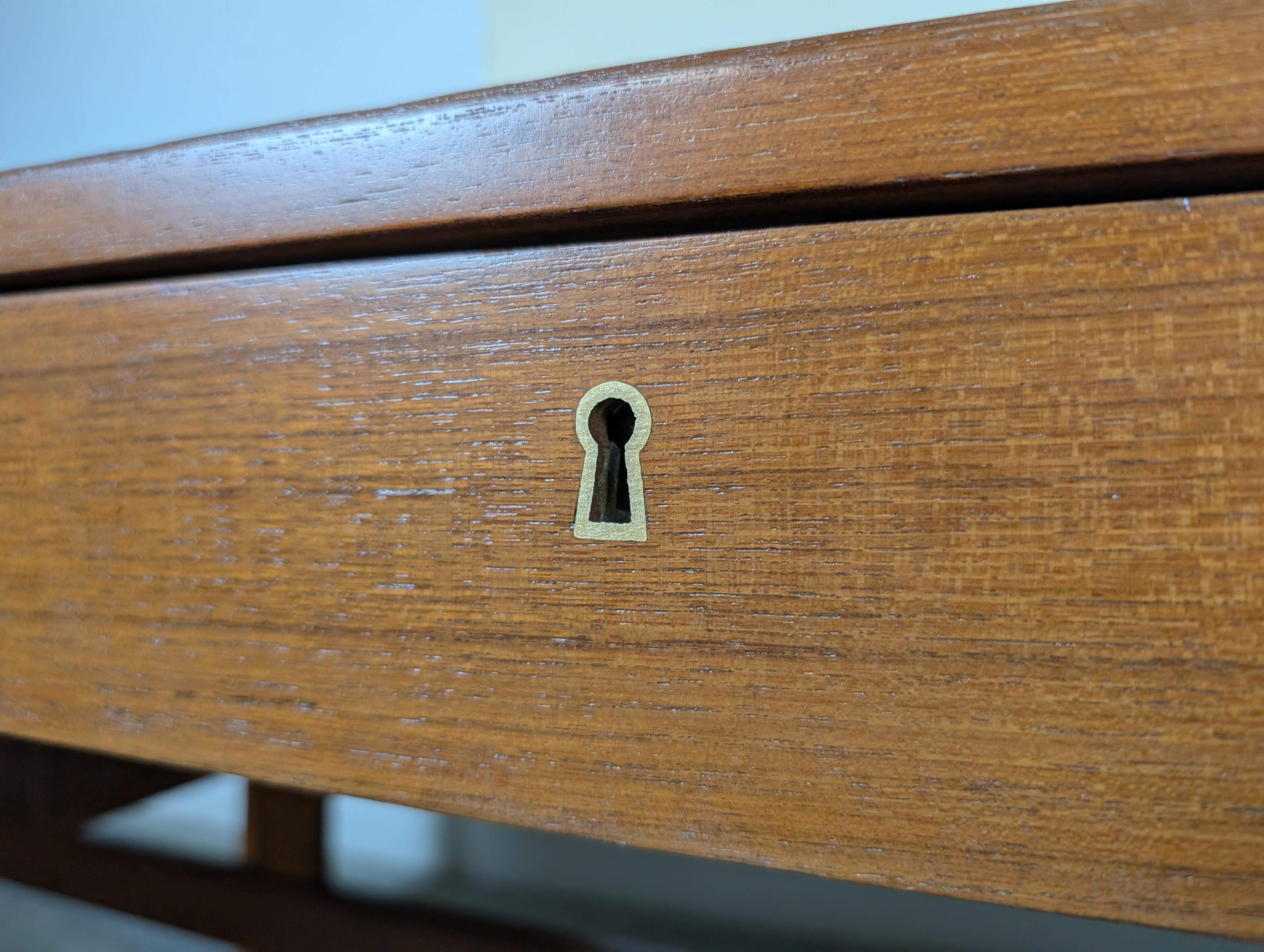 Danish Vintage Mid Century Modern Teak Desk by Arne Wahl Iversen, c.1960s For Sale 9