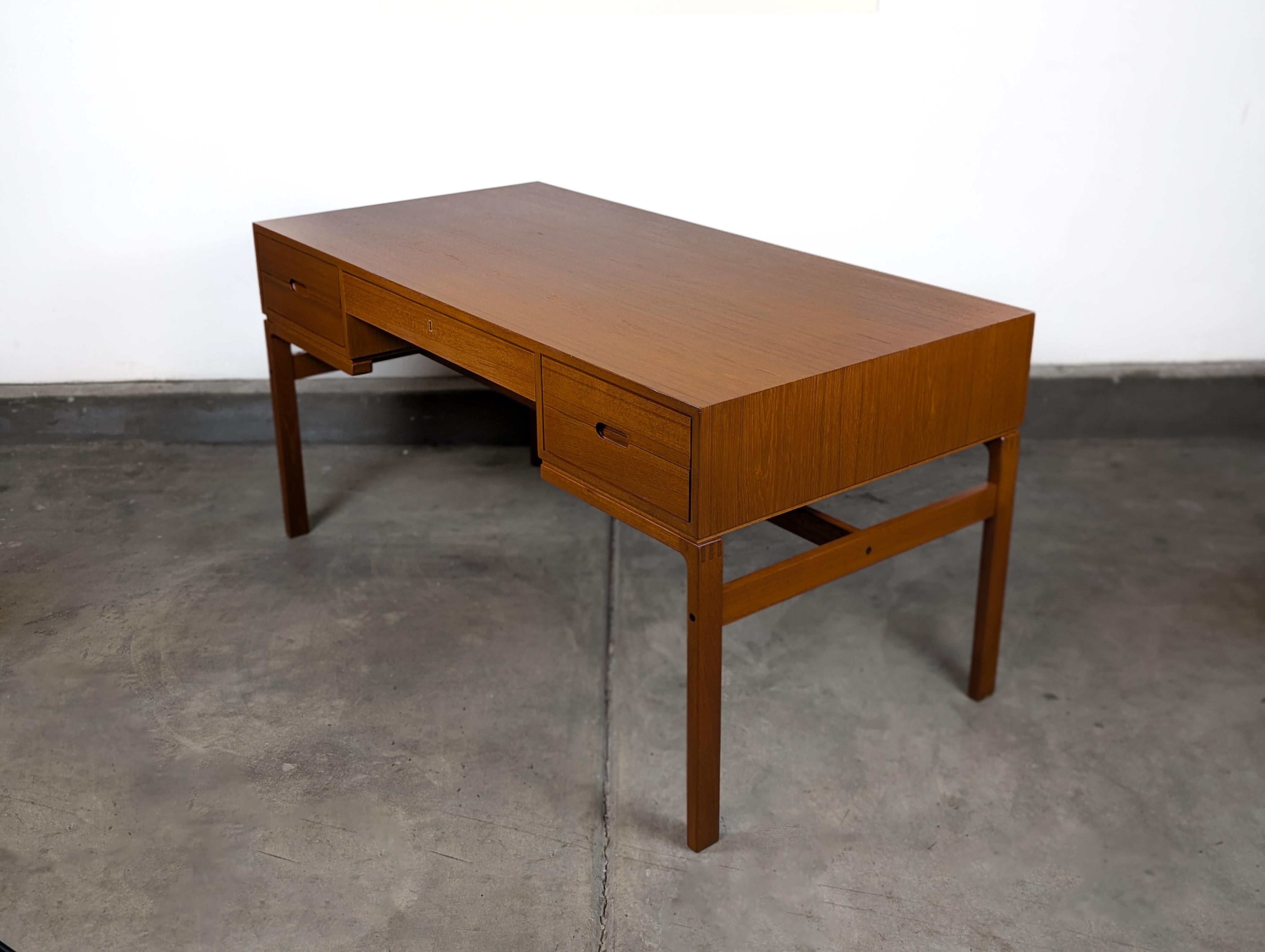 Mid-Century Modern Danish Vintage Mid Century Modern Teak Desk by Arne Wahl Iversen, c.1960s For Sale