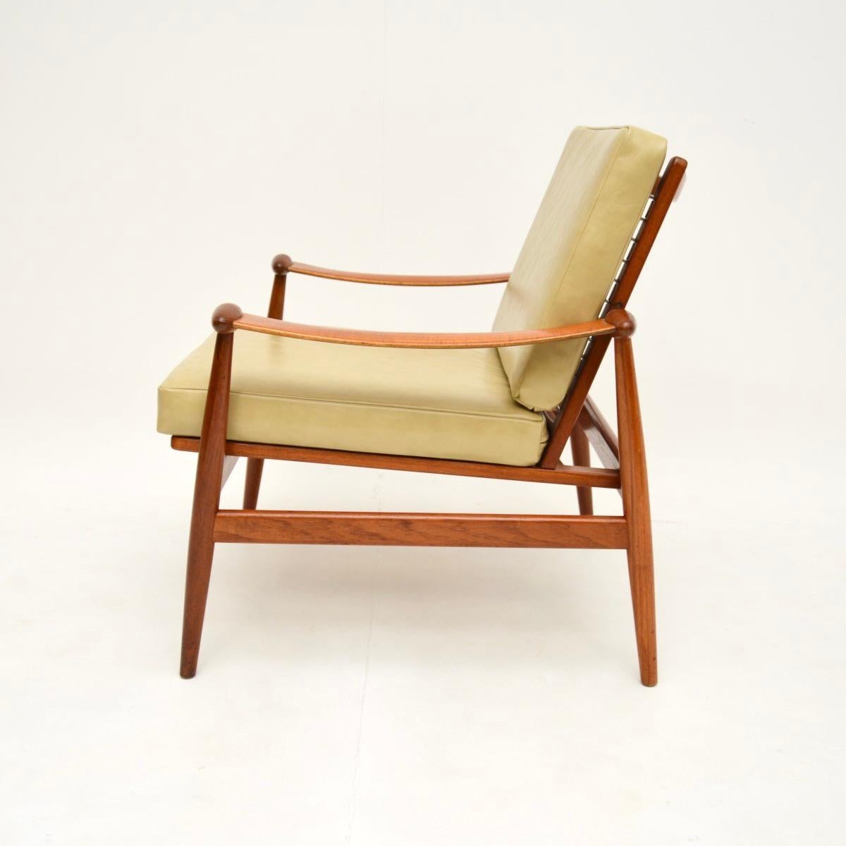 Leather Danish Vintage Model 133 Armchair by Finn Juhl
