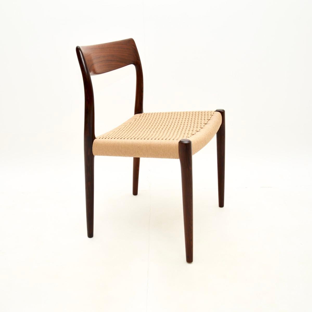 Mid-Century Modern Danish Vintage Model 77 Dining / Desk Chair by Niels Moller