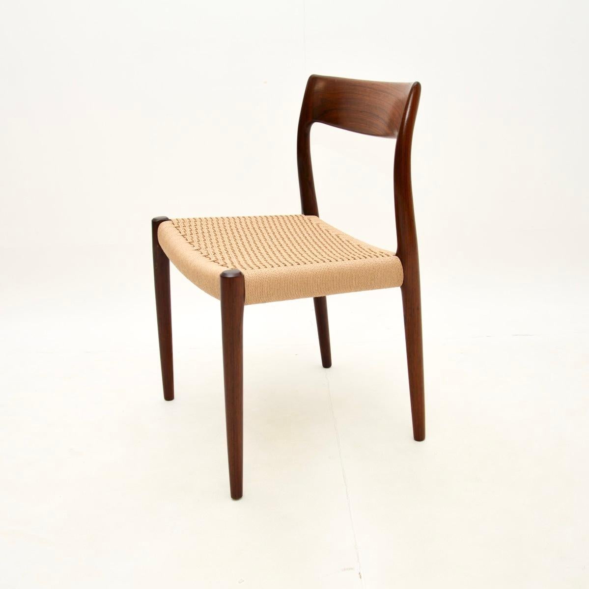 Danish Vintage Model 77 Dining / Desk Chair by Niels Moller In Good Condition In London, GB