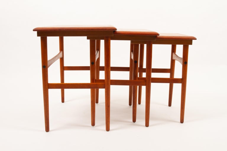 Mid-20th Century Danish Vintage Nesting Tables 1960s Set of 3 For Sale