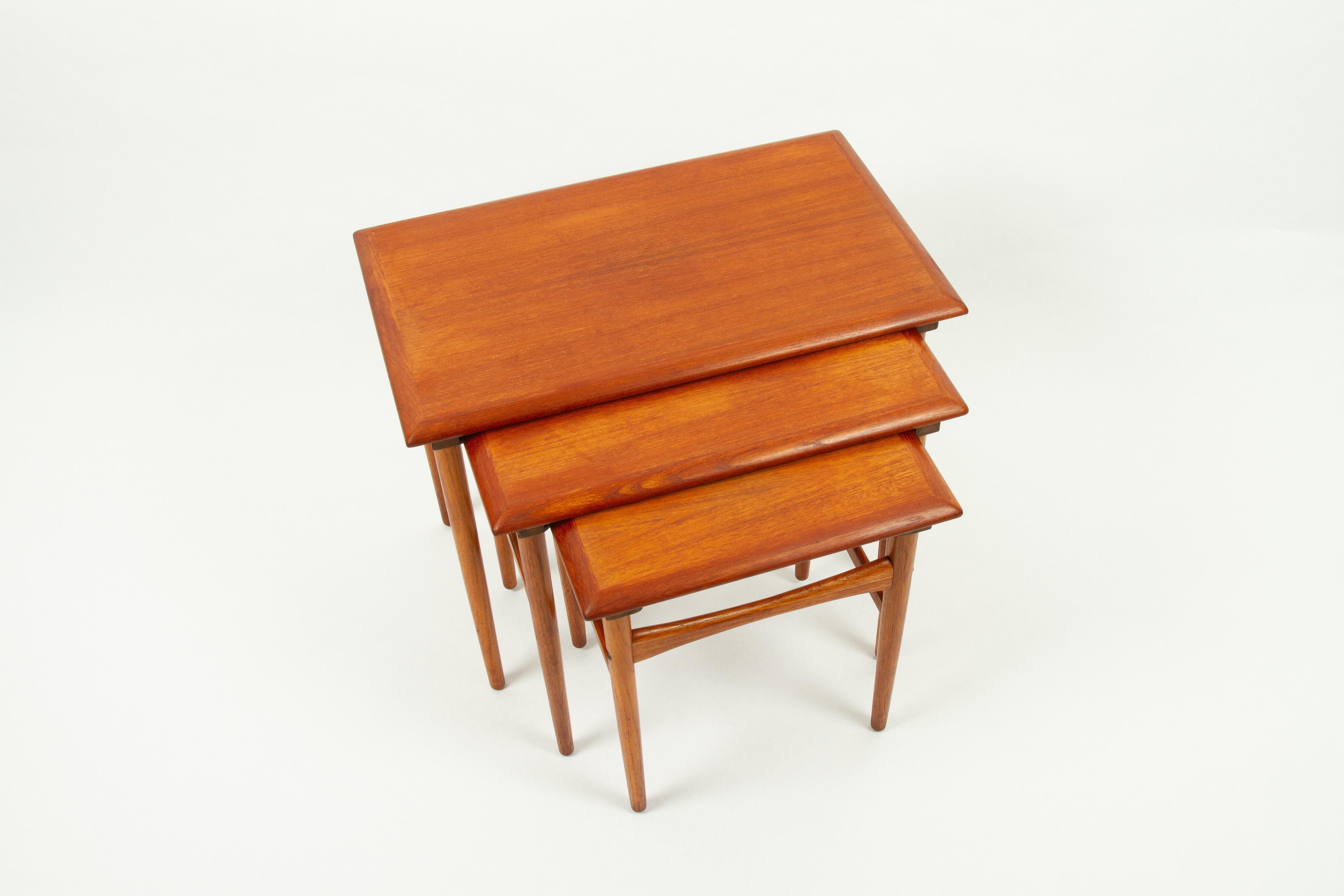 Teak Danish Vintage Nesting Tables 1960s Set of 3