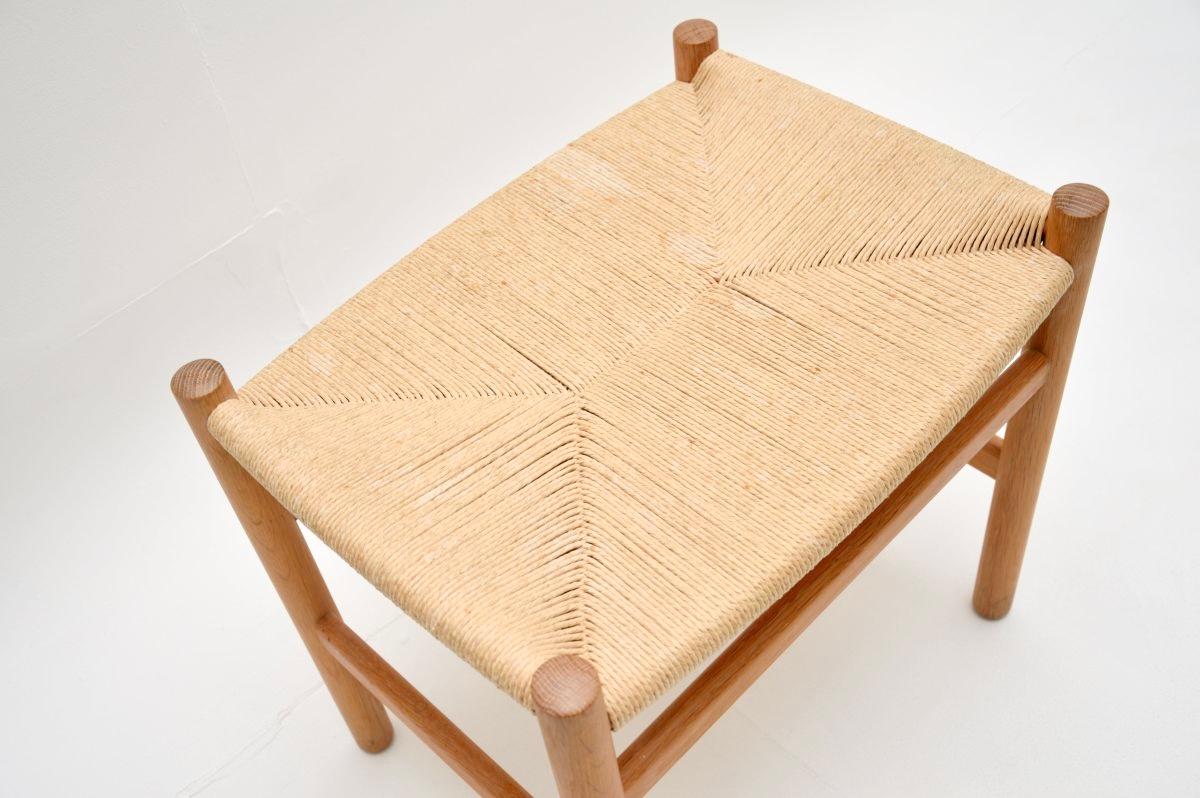 British Danish Vintage Oak CH53 Stool by Hans Wegner for Carl Hansen