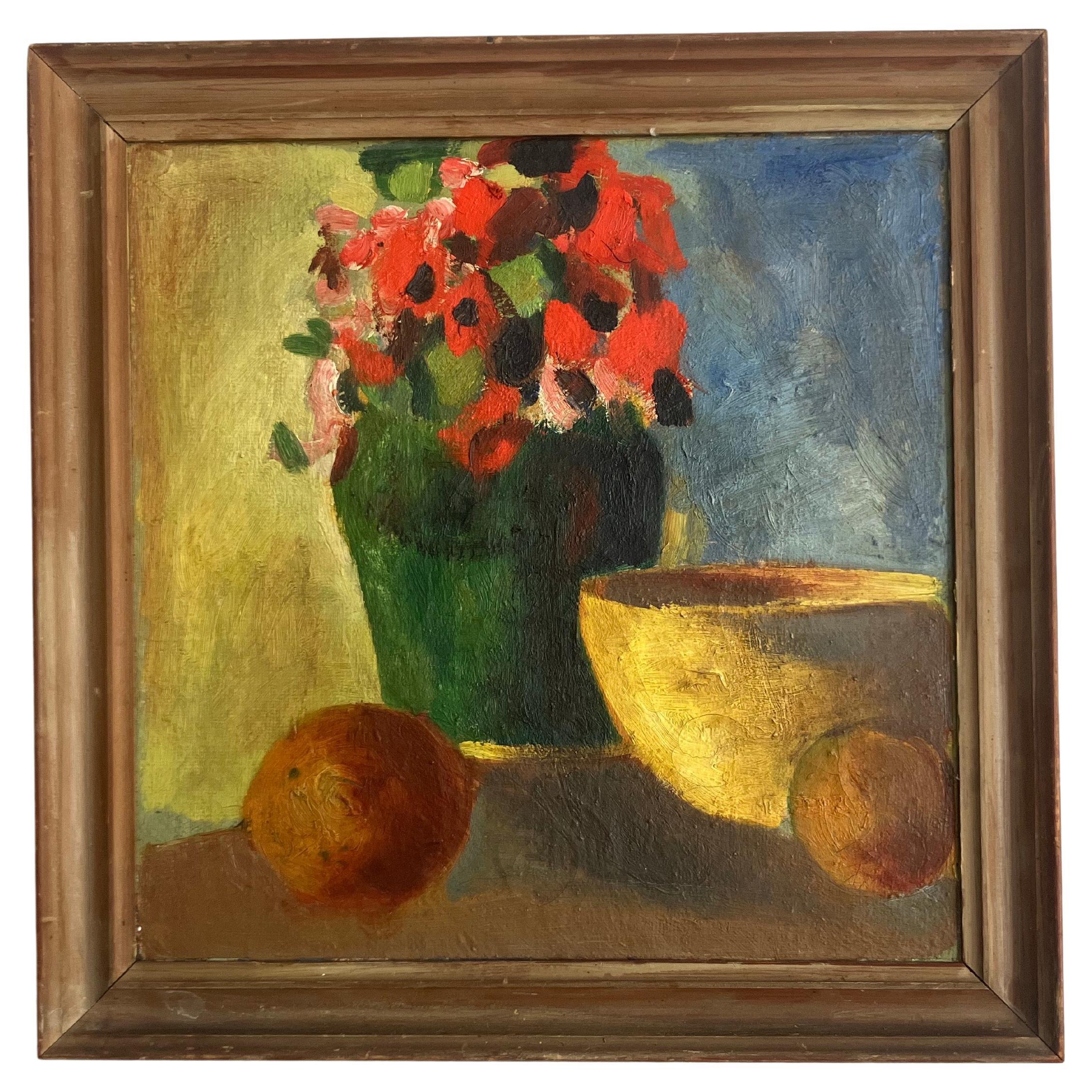 Quadro d'epoca danese a olio su tela del 1960 ca.