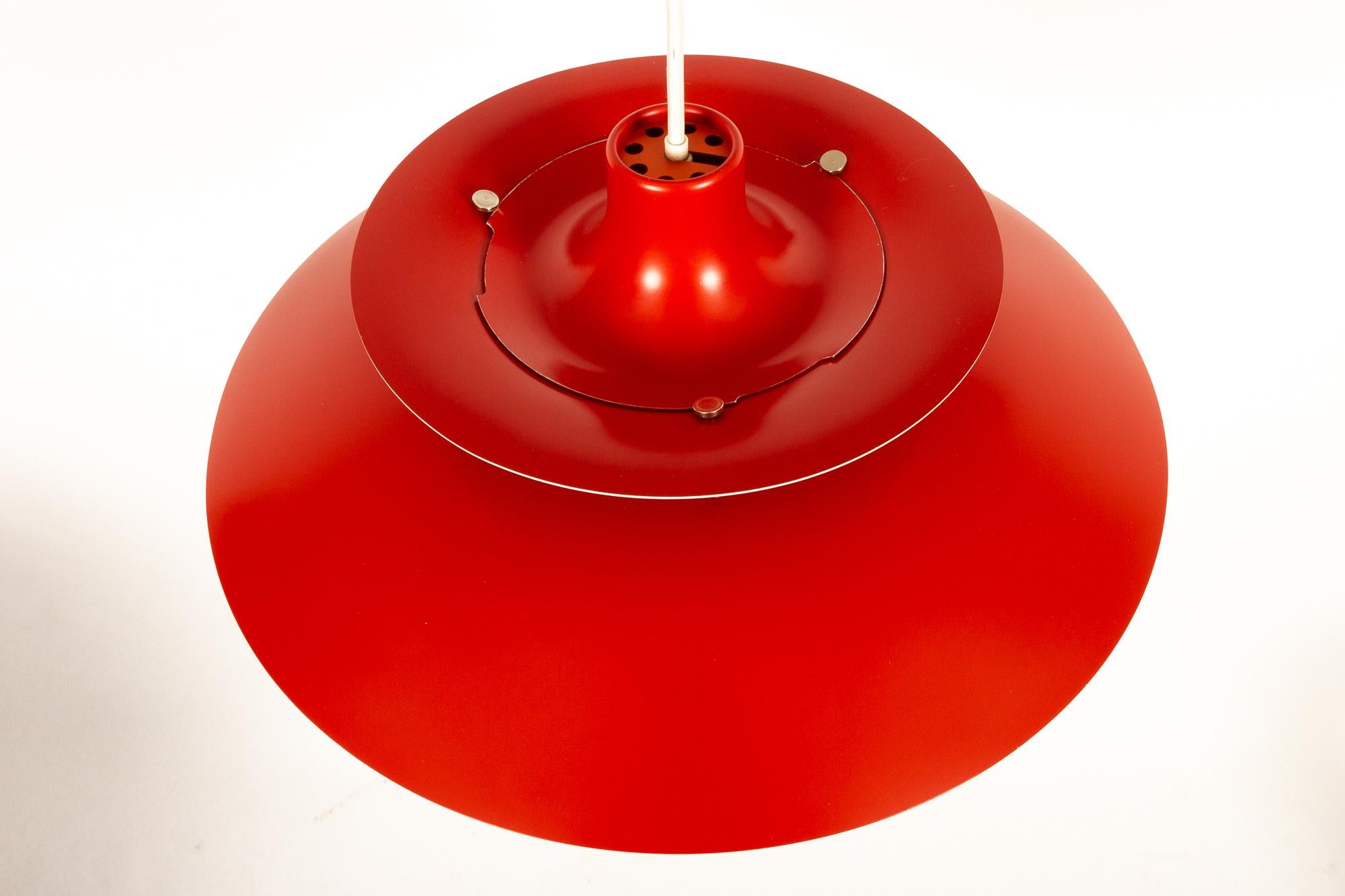 Late 20th Century Danish Vintage Red Ceiling Pendant PH5 by Poul Henningsen, 1970s