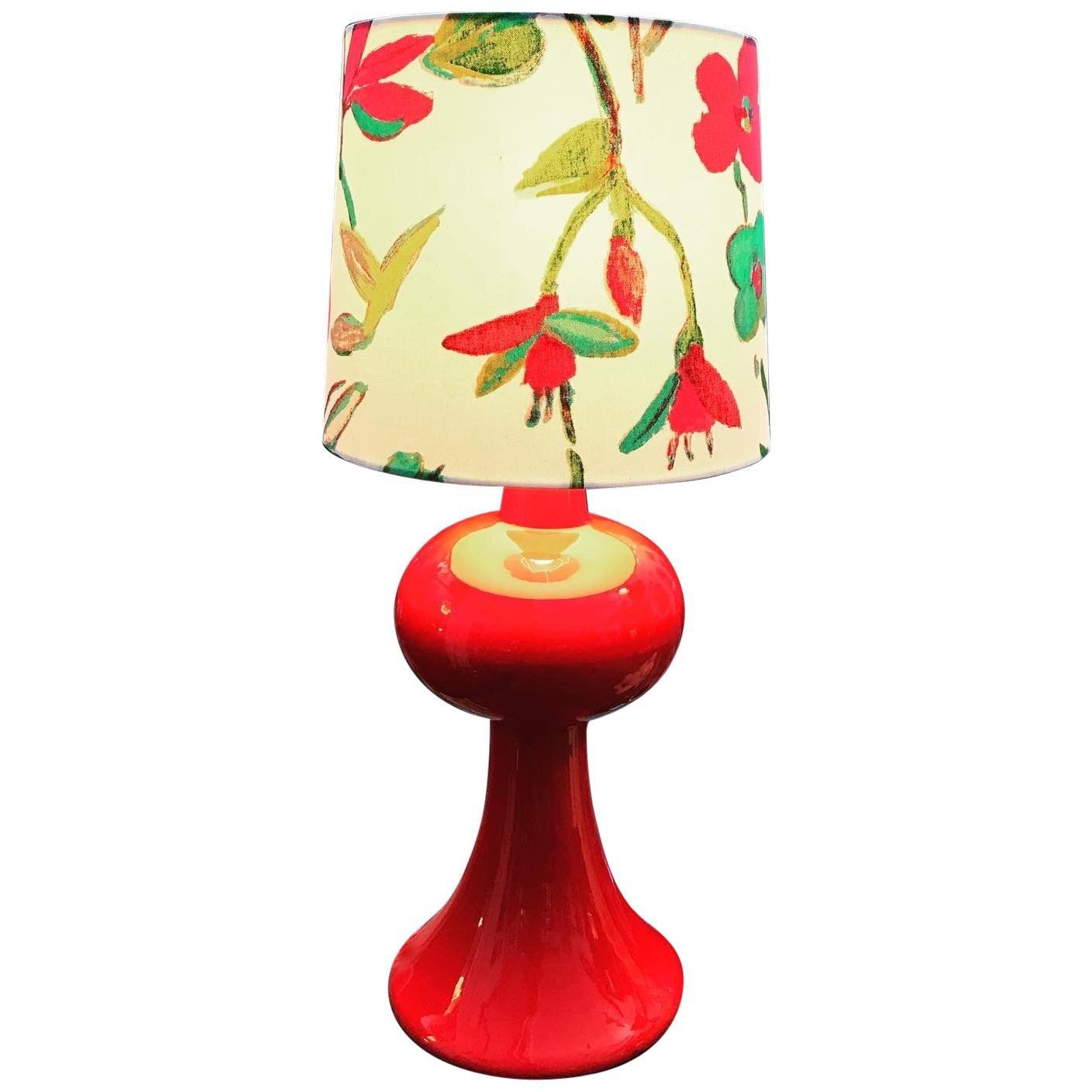 Danish Vintage Retro Porcelain Table Lamp from the 1960s For Sale