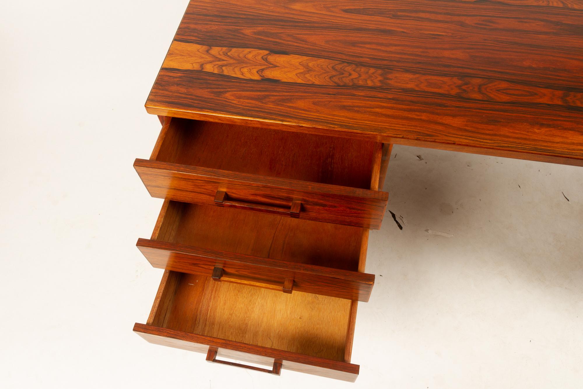 Danish Vintage Rosewood Desk by Henning Jensen & Torben Valeur, 1960s 8