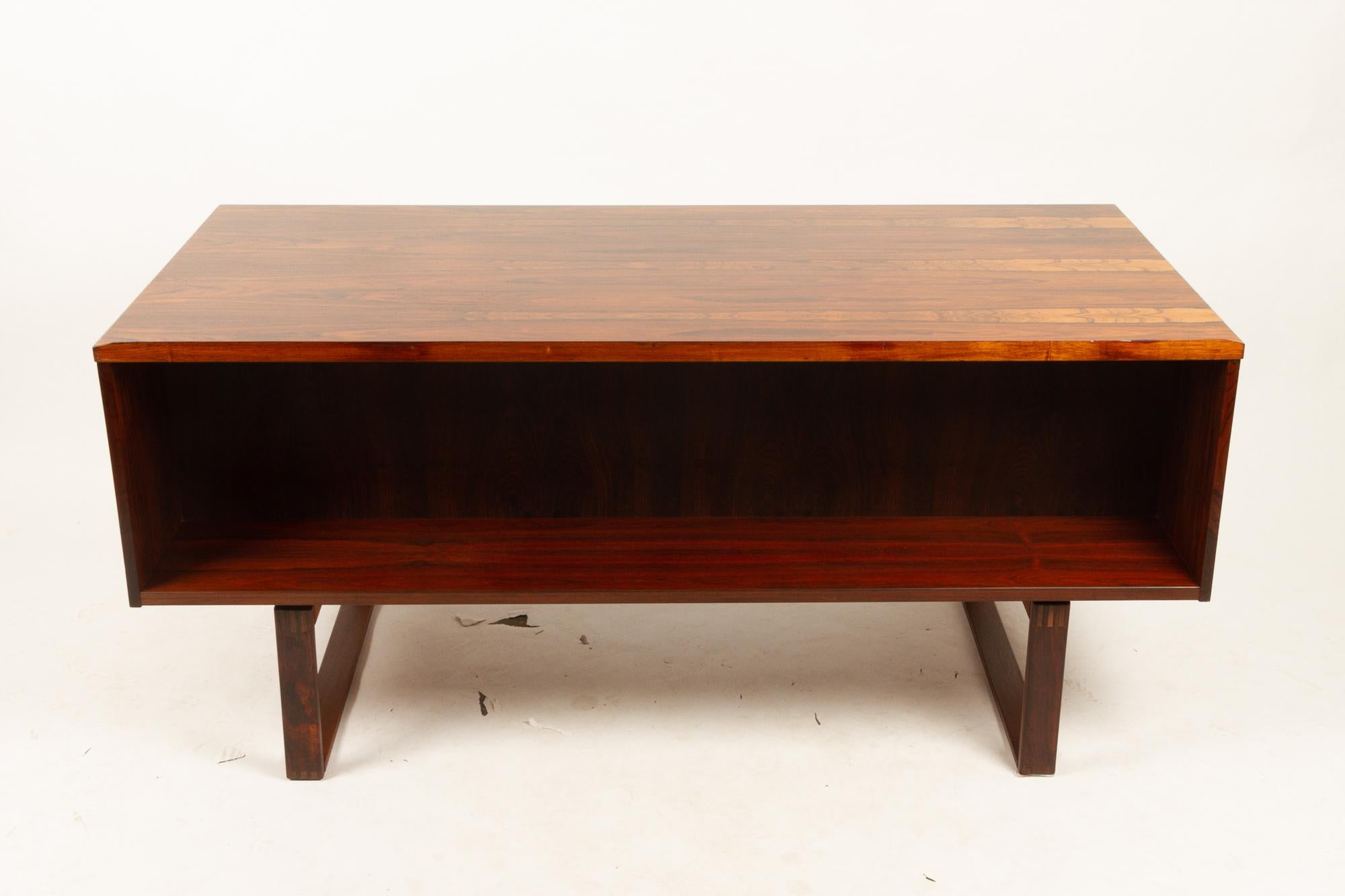 Danish Vintage Rosewood Desk by Henning Jensen & Torben Valeur, 1960s 12