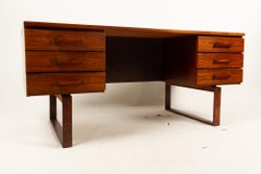 Danish Vintage Rosewood Desk by Henning Jensen & Torben Valeur, 1960s