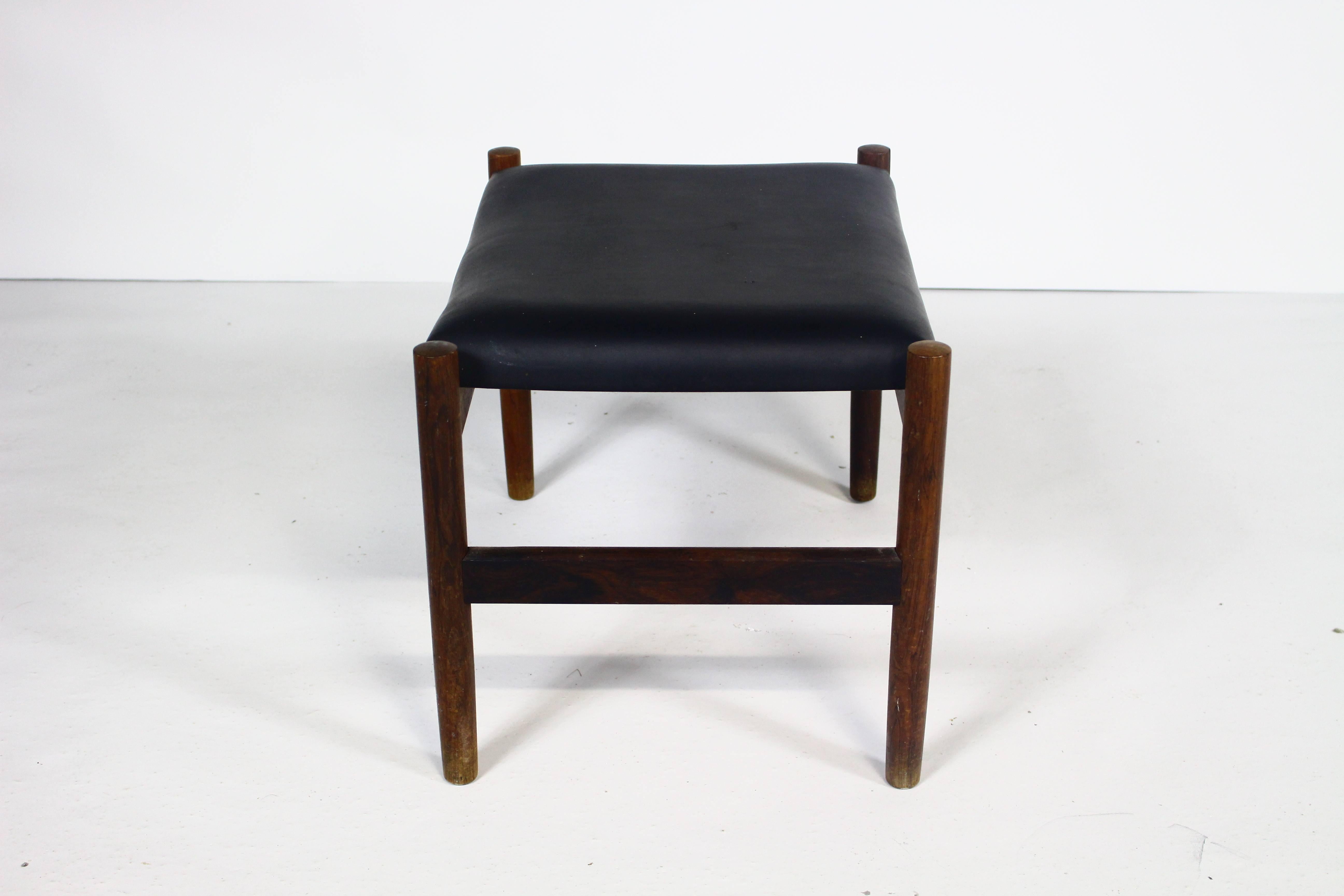 Danish Vintage Rosewood Footstool By Spøttrup, 1960s In Fair Condition For Sale In ŚWINOUJŚCIE, 32