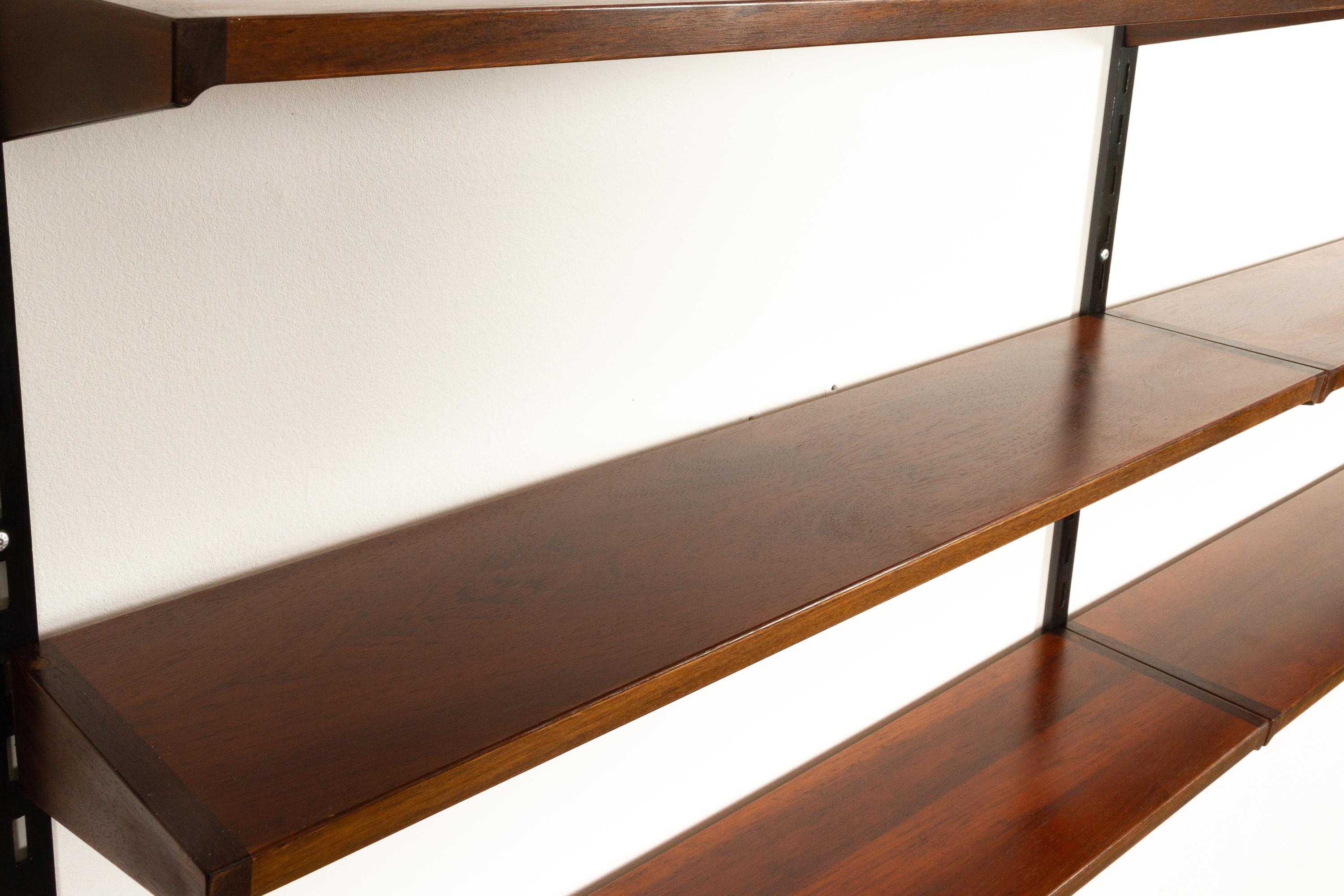 Mid-20th Century Danish Vintage Rosewood Modular Wall Unit by Kai Kristiansen for FM, 1960s